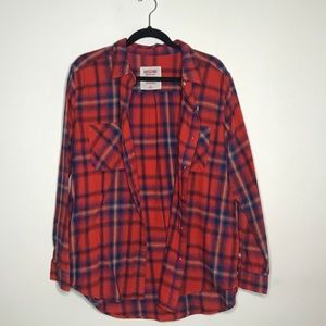 Red checkered button up